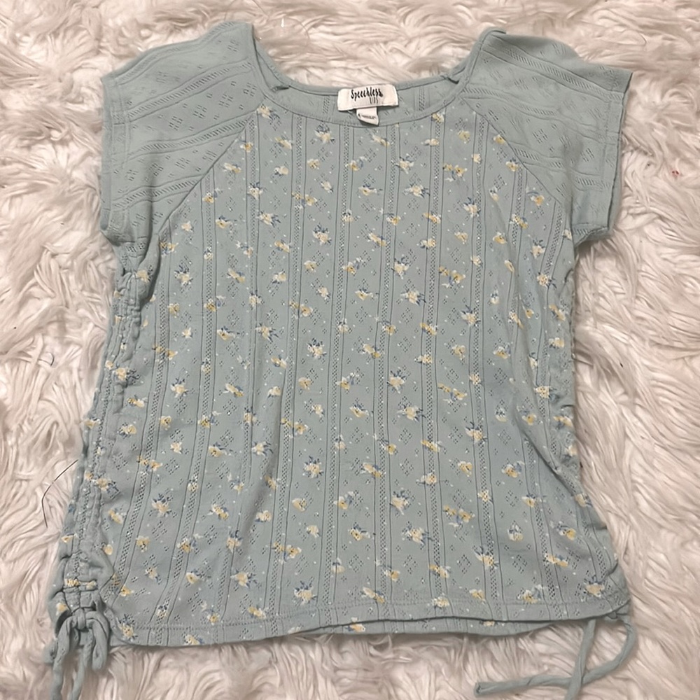 Teal florals top
